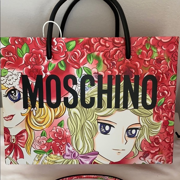 💯 Authentic Moschino Couture Red Leather Tote Bag - Picture 5 of 17